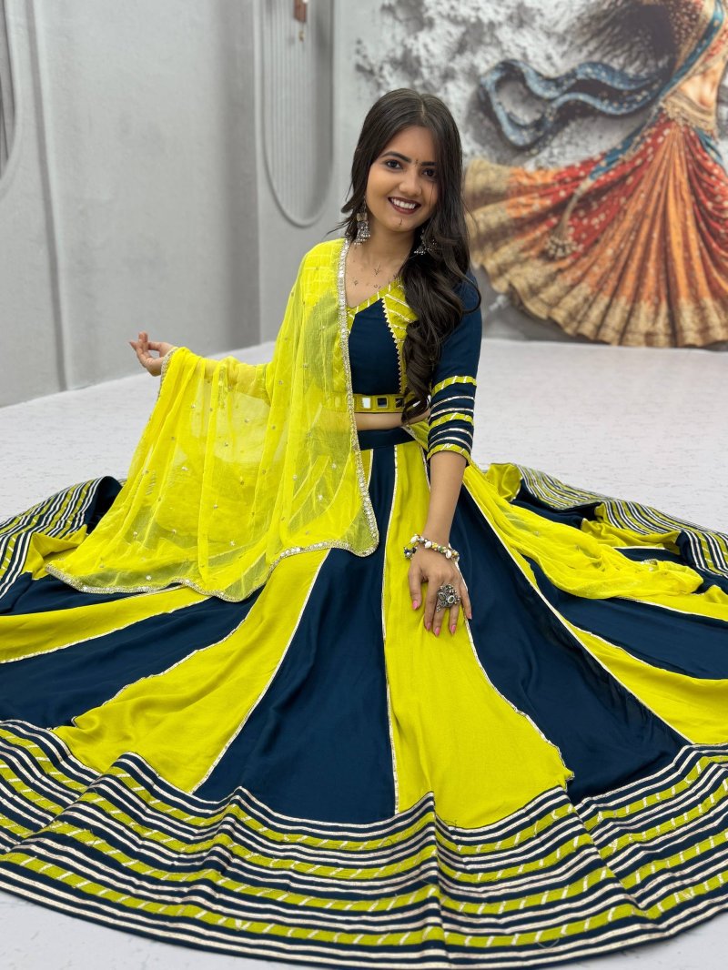 Pc 589 Pure Cotton Real Hand Work Navratri Lehenga Choli